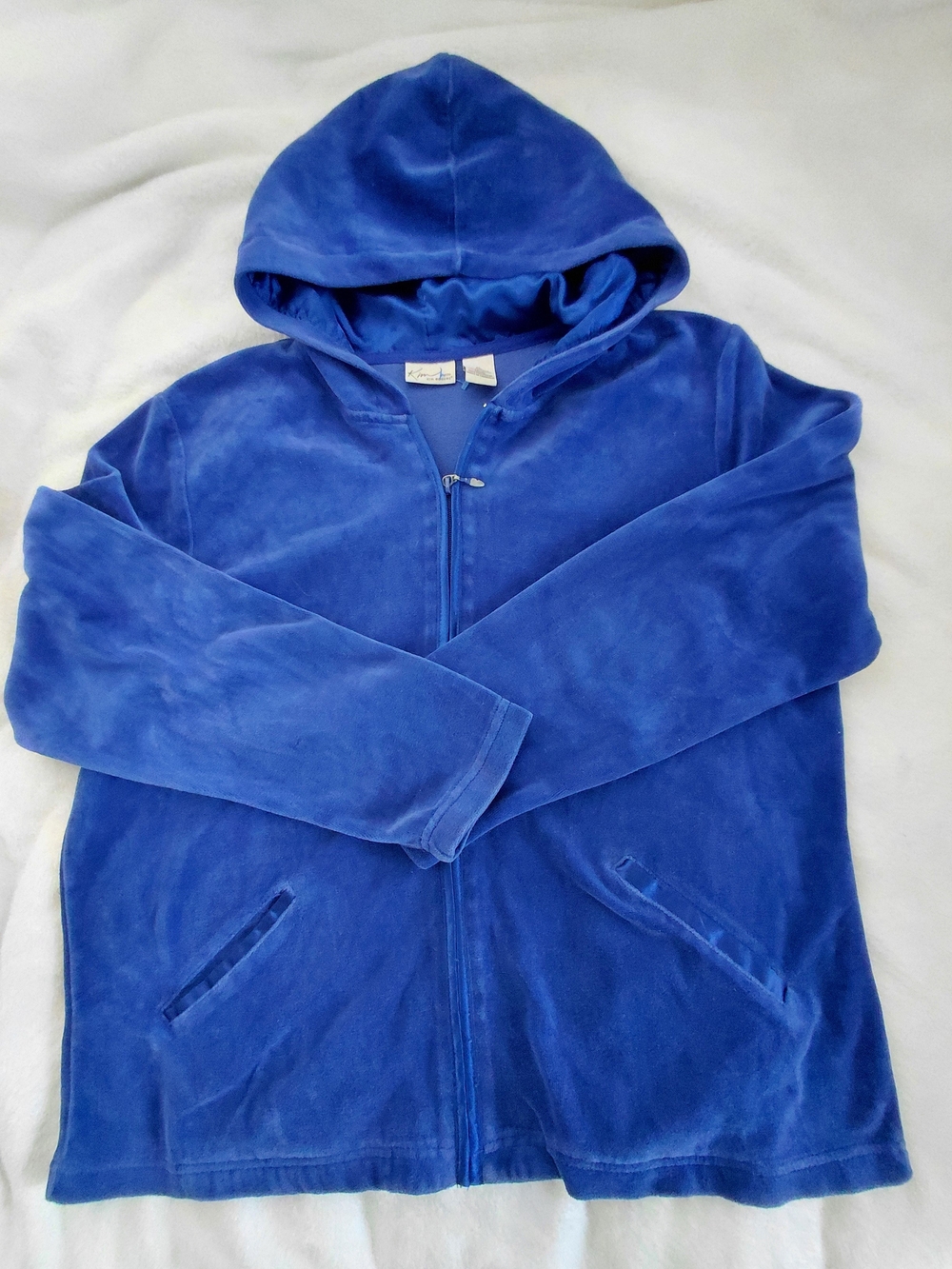 Vintage Kim Rogers Royal Blue Hooded Zip-Up Jacket With Pockets PL